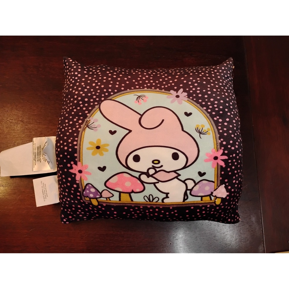 Sanrio My Melody Polka Dot Mushroom Garden Plush Throw Pillow 2023